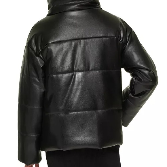DKNY Faux-Leather Puffer Coat - Picture 4 of 4